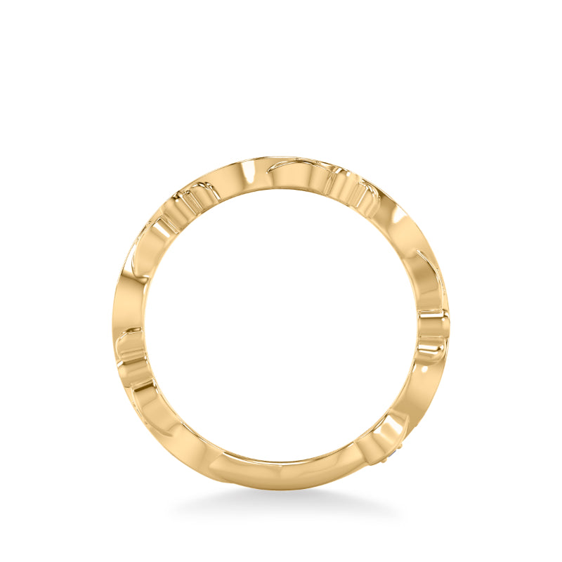 Artcarved Bridal Mounted with Side Stones Contemporary Anniversary Band 14K Yellow Gold & Blue Sapphire