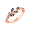 Artcarved Bridal Mounted with Side Stones Contemporary Anniversary Ring 14K Rose Gold & Blue Sapphire