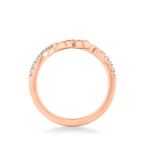 Artcarved Bridal Mounted with Side Stones Contemporary Anniversary Ring 14K Rose Gold & Blue Sapphire