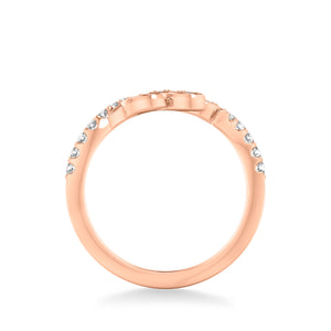 Artcarved Bridal Mounted with Side Stones Contemporary Anniversary Ring 14K Rose Gold & Blue Sapphire