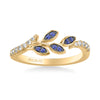 Artcarved Bridal Mounted with Side Stones Contemporary Anniversary Ring 18K Yellow Gold & Blue Sapphire