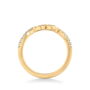 Artcarved Bridal Mounted with Side Stones Contemporary Anniversary Ring 18K Yellow Gold & Blue Sapphire