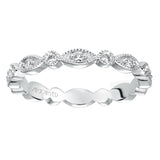 Artcarved Bridal Mounted with Side Stones Vintage Eternity Diamond Anniversary Band 14K White Gold