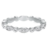 Artcarved Bridal Mounted with Side Stones Vintage Eternity Diamond Anniversary Band 14K White Gold