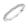 Artcarved Bridal Mounted with Side Stones Vintage Eternity Diamond Anniversary Band 14K White Gold