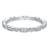 Artcarved Bridal Mounted with Side Stones Vintage Eternity Diamond Anniversary Band 14K White Gold