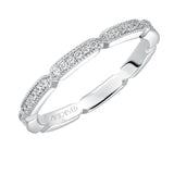 Artcarved Bridal Mounted with Side Stones Vintage Eternity Diamond Anniversary Band 14K White Gold