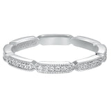Artcarved Bridal Mounted with Side Stones Vintage Eternity Diamond Anniversary Band 14K White Gold