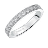 Artcarved Bridal Mounted with Side Stones Vintage Eternity Diamond Anniversary Band 14K White Gold