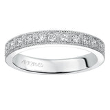 Artcarved Bridal Mounted with Side Stones Vintage Eternity Diamond Anniversary Band 14K White Gold