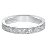 Artcarved Bridal Mounted with Side Stones Vintage Eternity Diamond Anniversary Band 14K White Gold