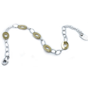 Frederic Duclos Sterling Silver And Yellow Gold Plated Oval Delight Bracelet