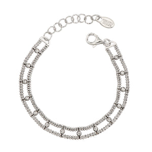 Frederic Duclos Sterling Silver Caviar Ladder Bracelet