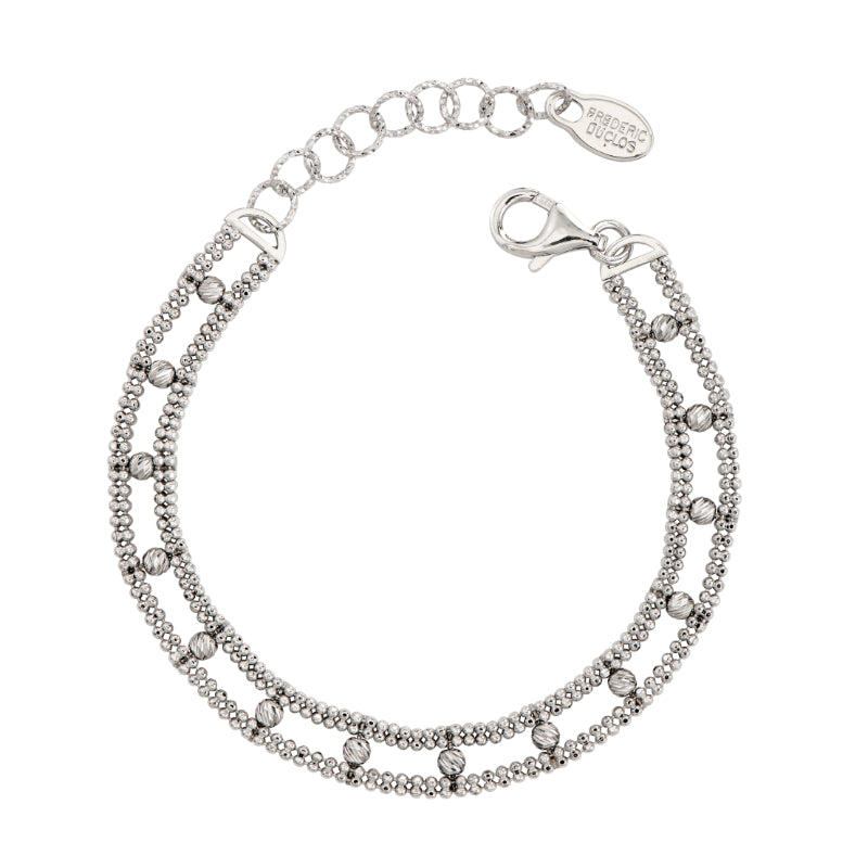 Frederic Duclos Sterling Silver Caviar Ladder Bracelet