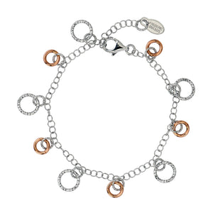 Frederic Duclos Sterling Silver And Rose Gold Plated Circle Dance Bracelet