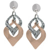 Frederic Duclos Sterling Silver And Rose Gold Plated Textured Marquis Earrings
