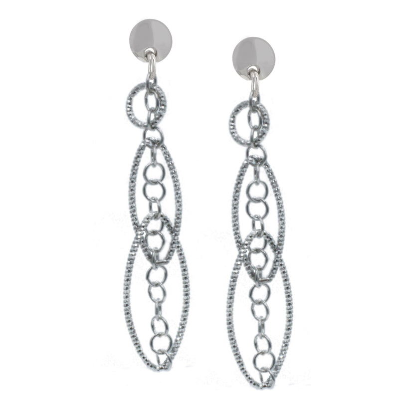Frederic Duclos Sterling Silver Oval Decadence Earrings