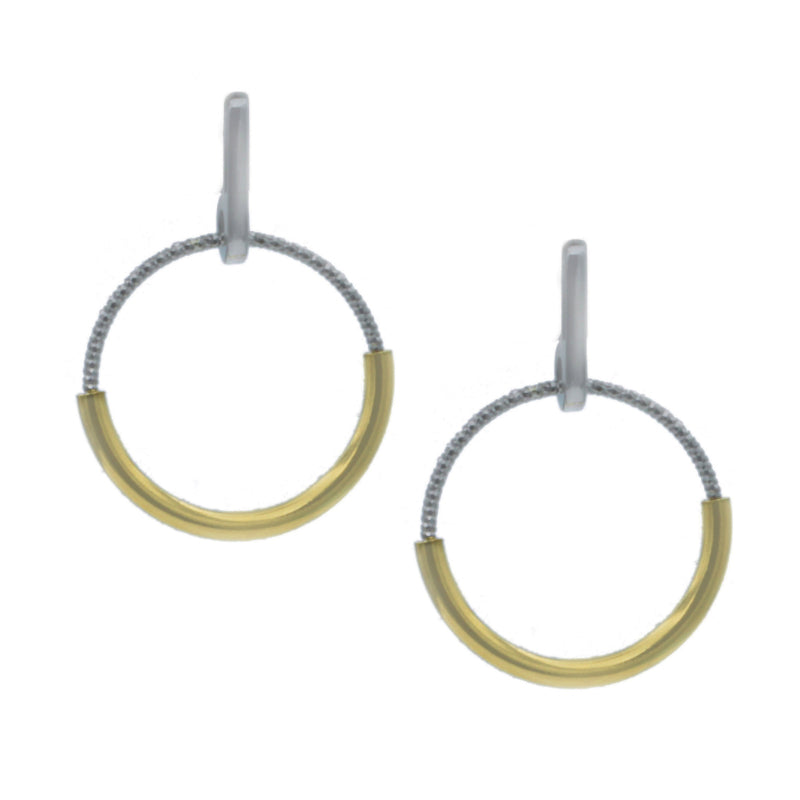 Frederic Duclos Sterling Silver And Yellow Gold Plated Synthesis Earrings