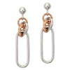 Frederic Duclos Sterling Silver And Rose Gold Plated Paperclip And Circle Earrings
