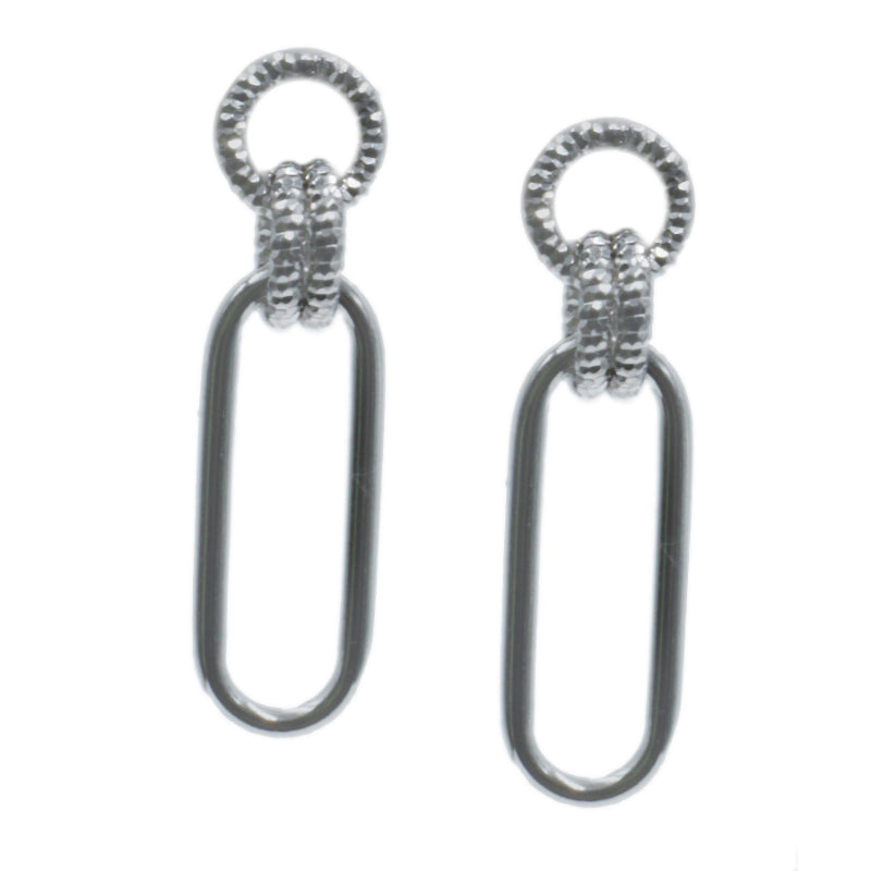Frederic Duclos Sterling Silver Solo Paperclip Earrings