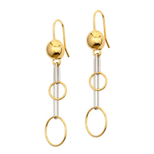 Frederic Duclos Sterling Silver And Yellow Gold Plated Fun Clip Earrings