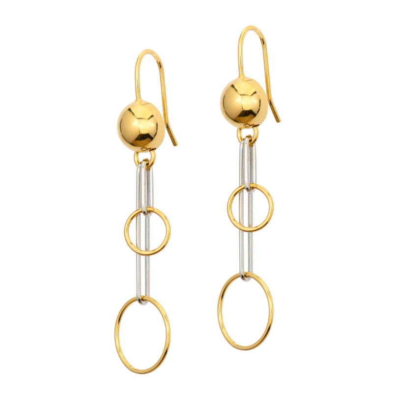 Frederic Duclos Sterling Silver And Yellow Gold Plated Fun Clip Earrings