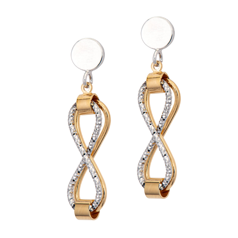 Frederic Duclos Sterling Silver And Yellow Gold Plated Infinity Earrings