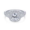 Gabriel & Co. 14k White Gold Contemporary Halo Engagement Ring
