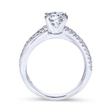 Gabriel & Co. 14k White Gold Contemporary Twisted Engagement Ring