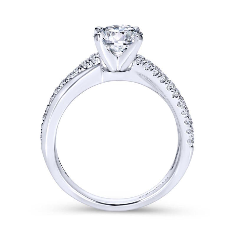 Gabriel & Co. 14k White Gold Contemporary Twisted Engagement Ring