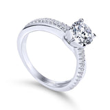 Gabriel & Co. 14k White Gold Contemporary Twisted Engagement Ring