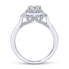 Gabriel & Co. 14k White Gold Victorian Halo Engagement Ring
