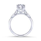 Gabriel & Co. 14k White Gold Victorian Straight Engagement Ring