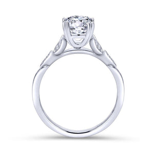 Gabriel & Co. 14k White Gold Victorian Straight Engagement Ring