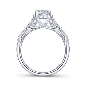 Gabriel & Co. 14k White Gold Contemporary Straight Engagement Ring