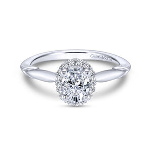 Gabriel & Co. 14k White Gold Contemporary Halo Engagement Ring