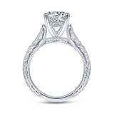 Gabriel & Co. 14k White Gold Victorian Straight Engagement Ring