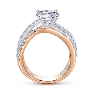 Gabriel & Co. 14k Two Tone Gold Contemporary Free Form Engagement Ring