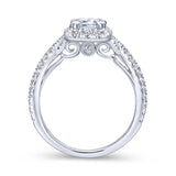 Gabriel & Co. 14k White Gold Contemporary Halo Engagement Ring