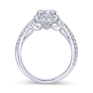 Gabriel & Co. 14k White Gold Contemporary Halo Engagement Ring