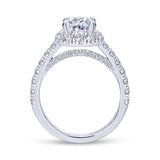 Gabriel & Co. 14k White Gold Contemporary Halo Engagement Ring