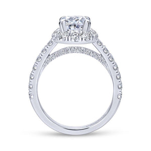 Gabriel & Co. 14k White Gold Contemporary Halo Engagement Ring