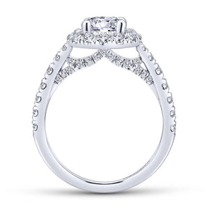 Gabriel & Co. 14k White Gold Entwined Halo Engagement Ring