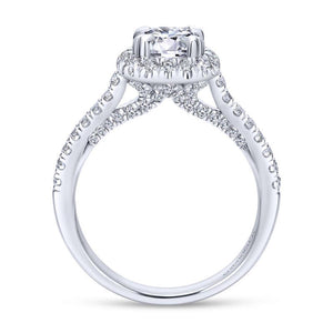 Gabriel & Co. 14k White Gold Entwined Halo Engagement Ring