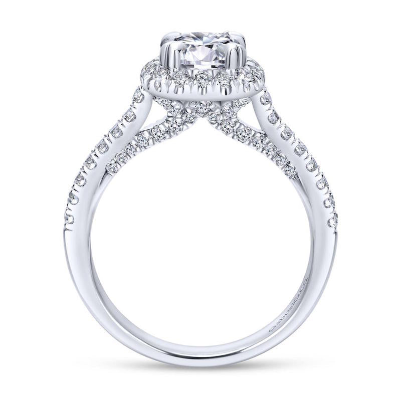 Gabriel & Co. 14k White Gold Entwined Halo Engagement Ring