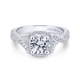 Gabriel & Co. 14k White Gold Rosette Halo Engagement Ring