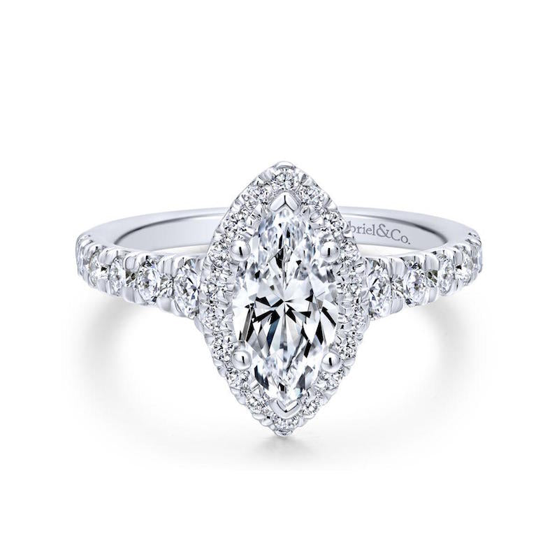 Gabriel & Co. 14k White Gold Entwined Halo Engagement Ring