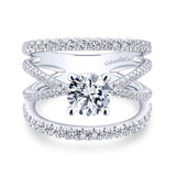 Gabriel & Co. 14k White Gold Nova Free Form Engagement Ring