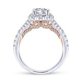 Gabriel & Co. 14k Two Tone Gold Blush Halo Engagement Ring