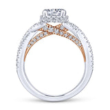 Gabriel & Co. 14k Two Tone Gold Crown Twisted Engagement Ring